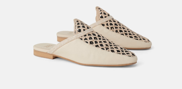 Babička je obuv vyrobená z prírodného materiálu Zara, cena 7999 rubľov